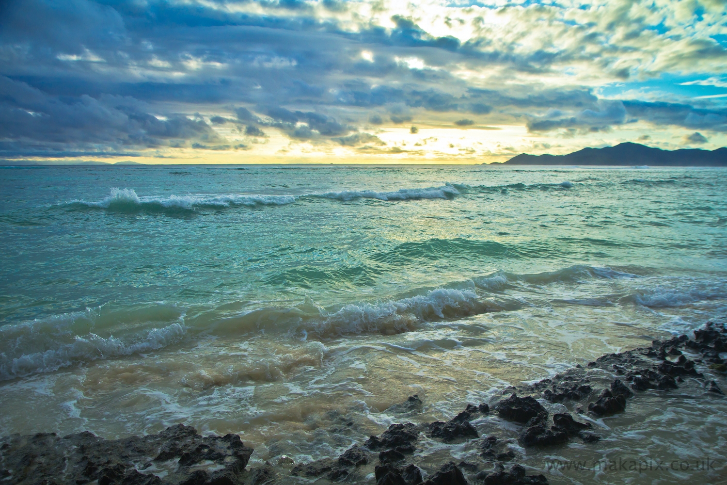 Sunset at Anse Source d'Argent, La Digue, Seychelles