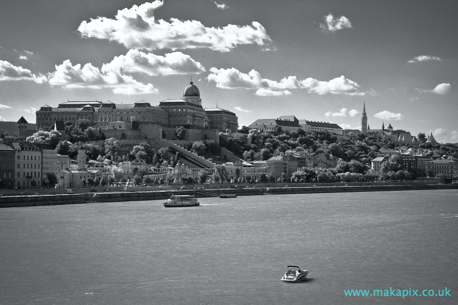 Budapest Castle in black and white