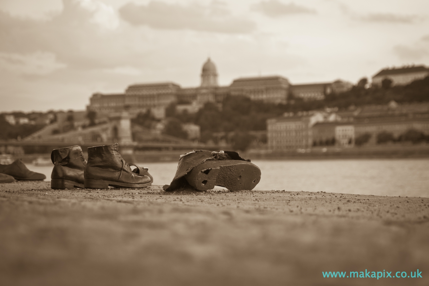 Budapest Castle in black and white