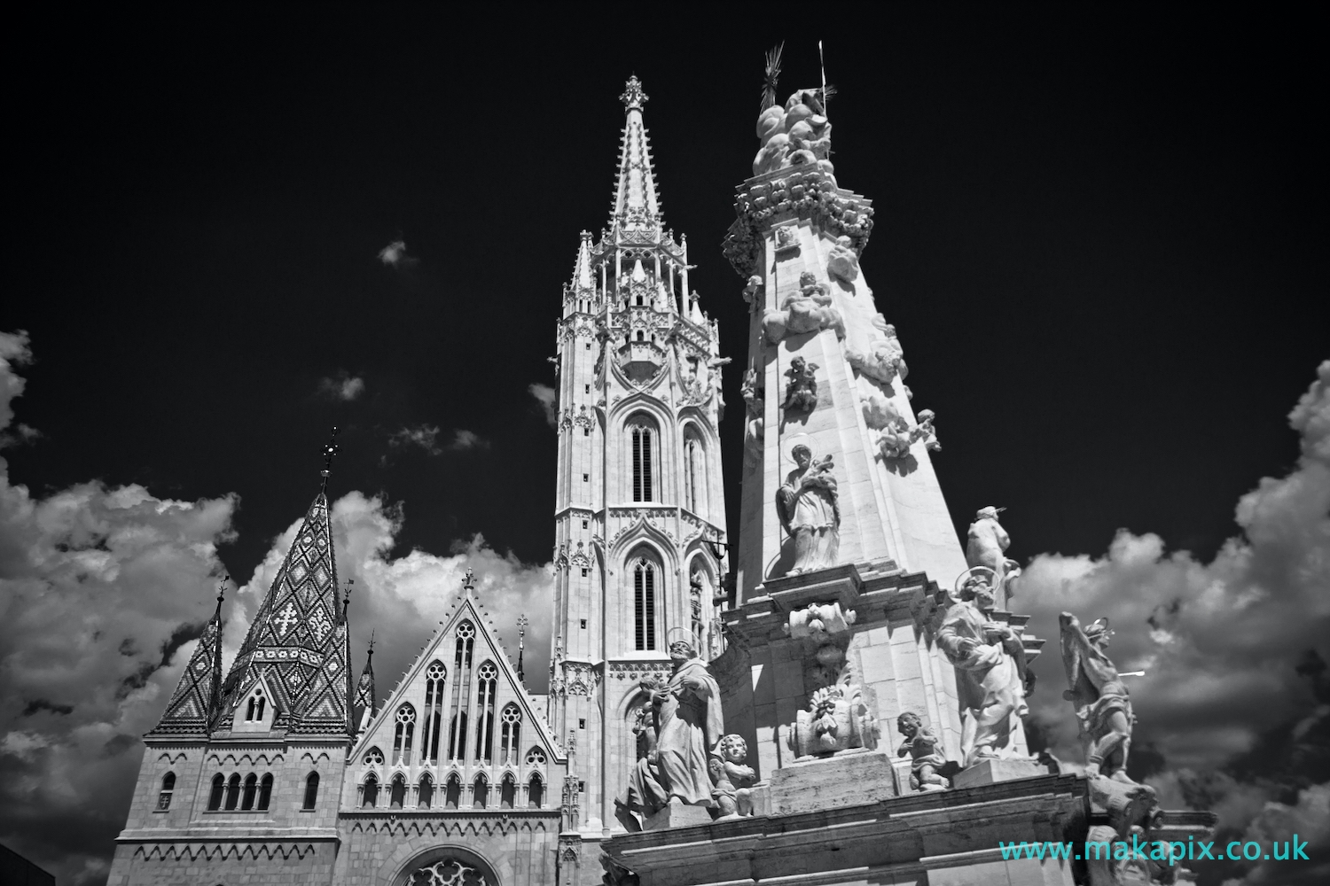 Matthias Church, Budapest in black and white