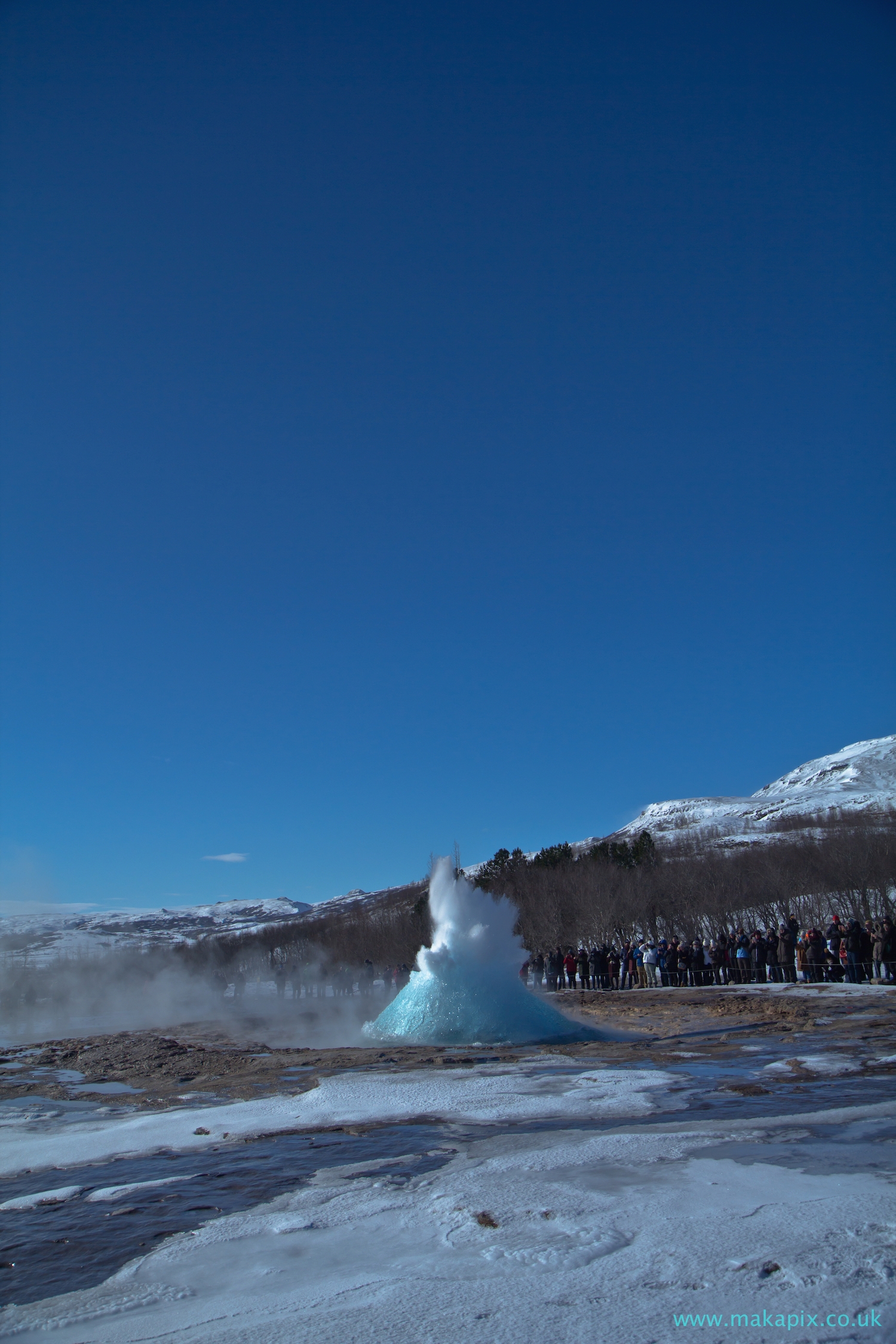 Strokkur Geysir in winter, Iceland