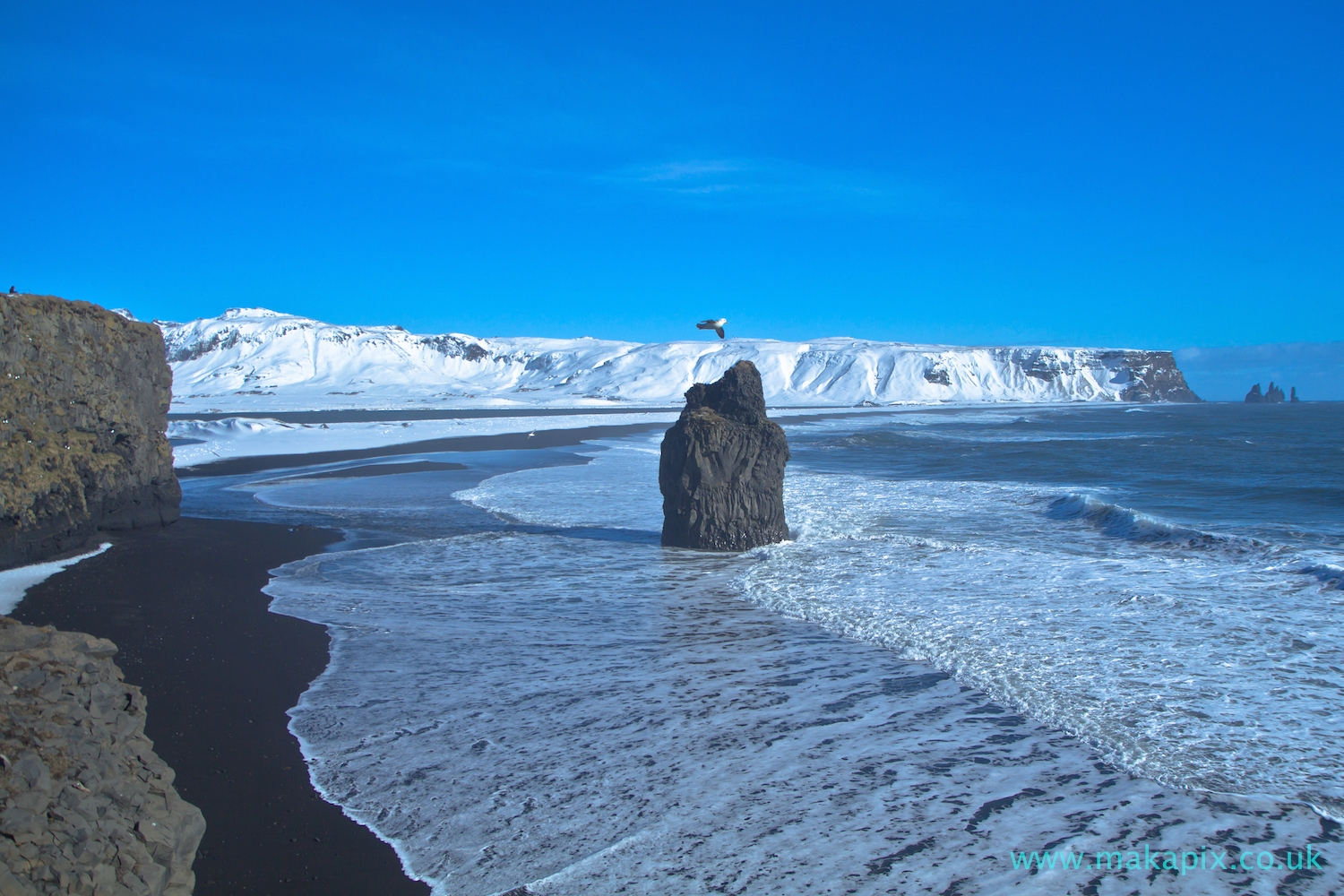 Reynisfjara beach in winter, Iceland