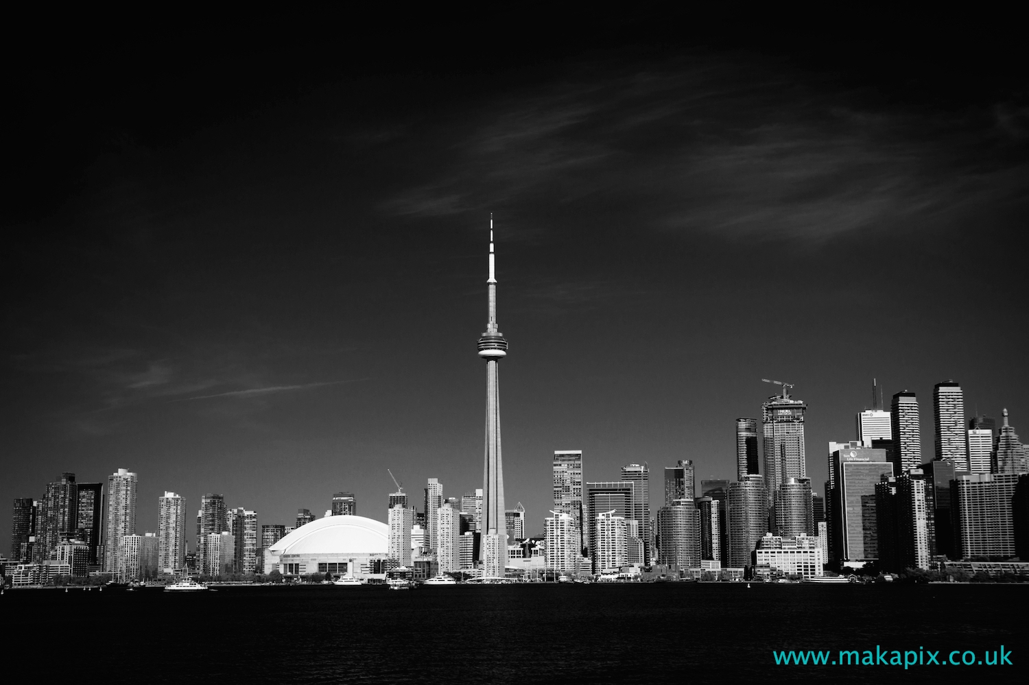 Toronto downtown in black and white, Canada