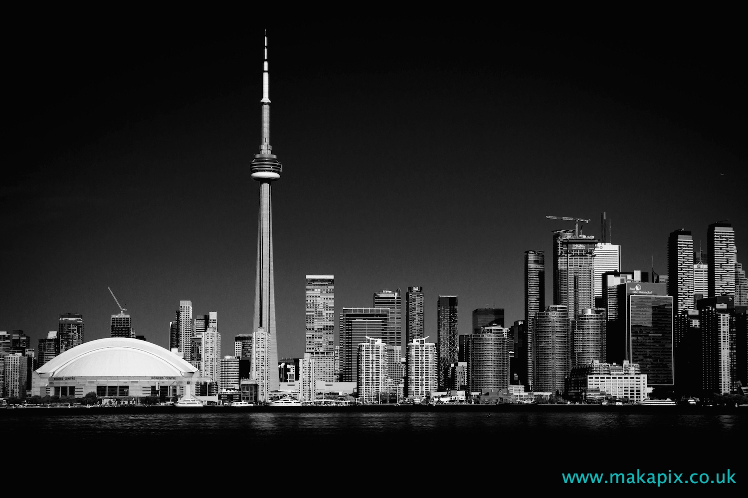 Toronto downtown in black and white, Canada