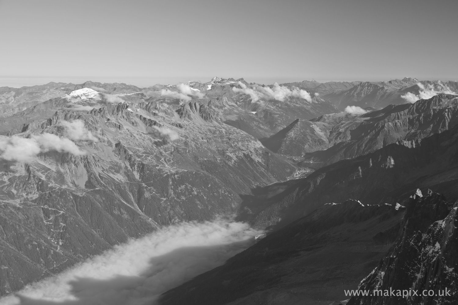The Alps in b&w