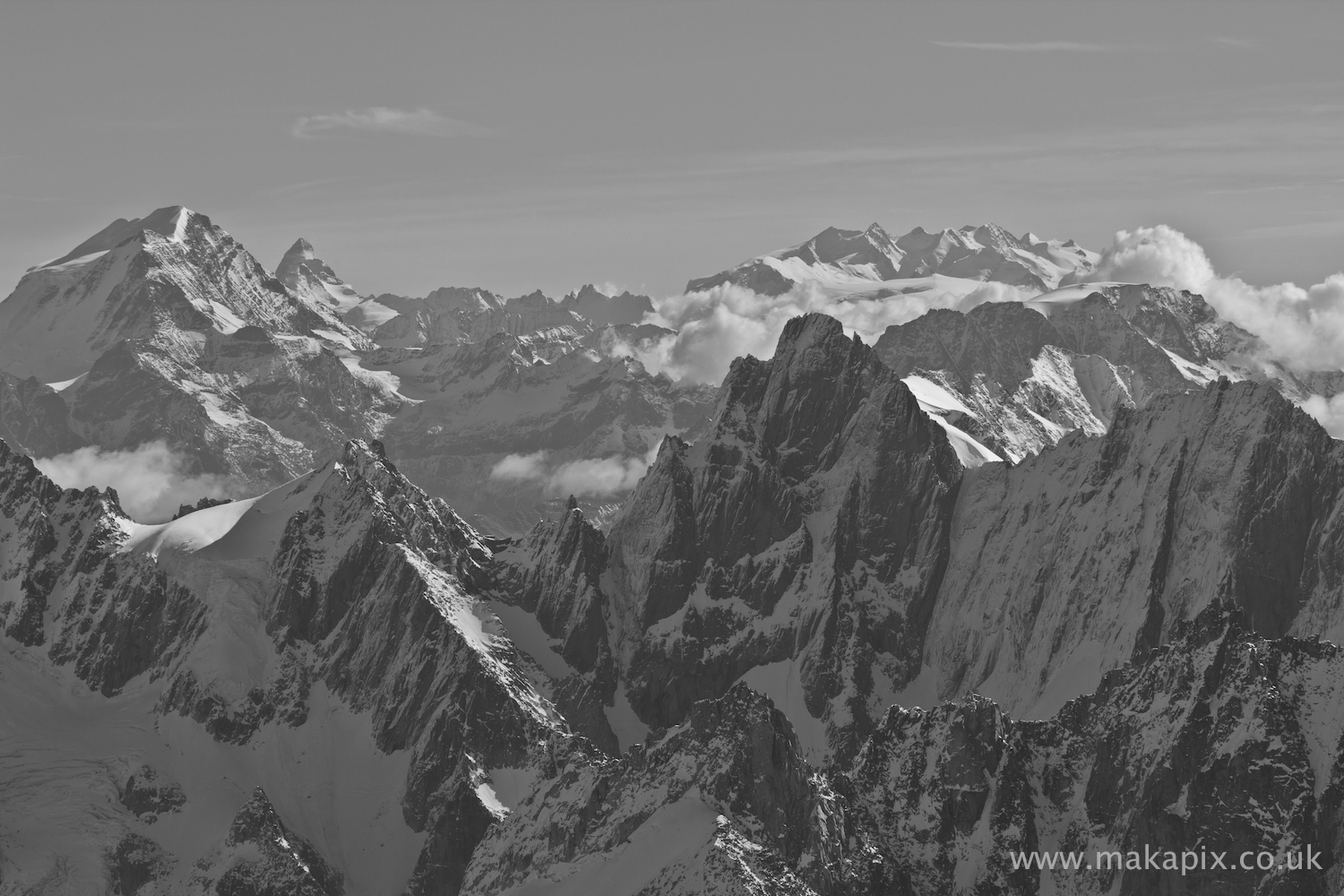 The Alps in b&w