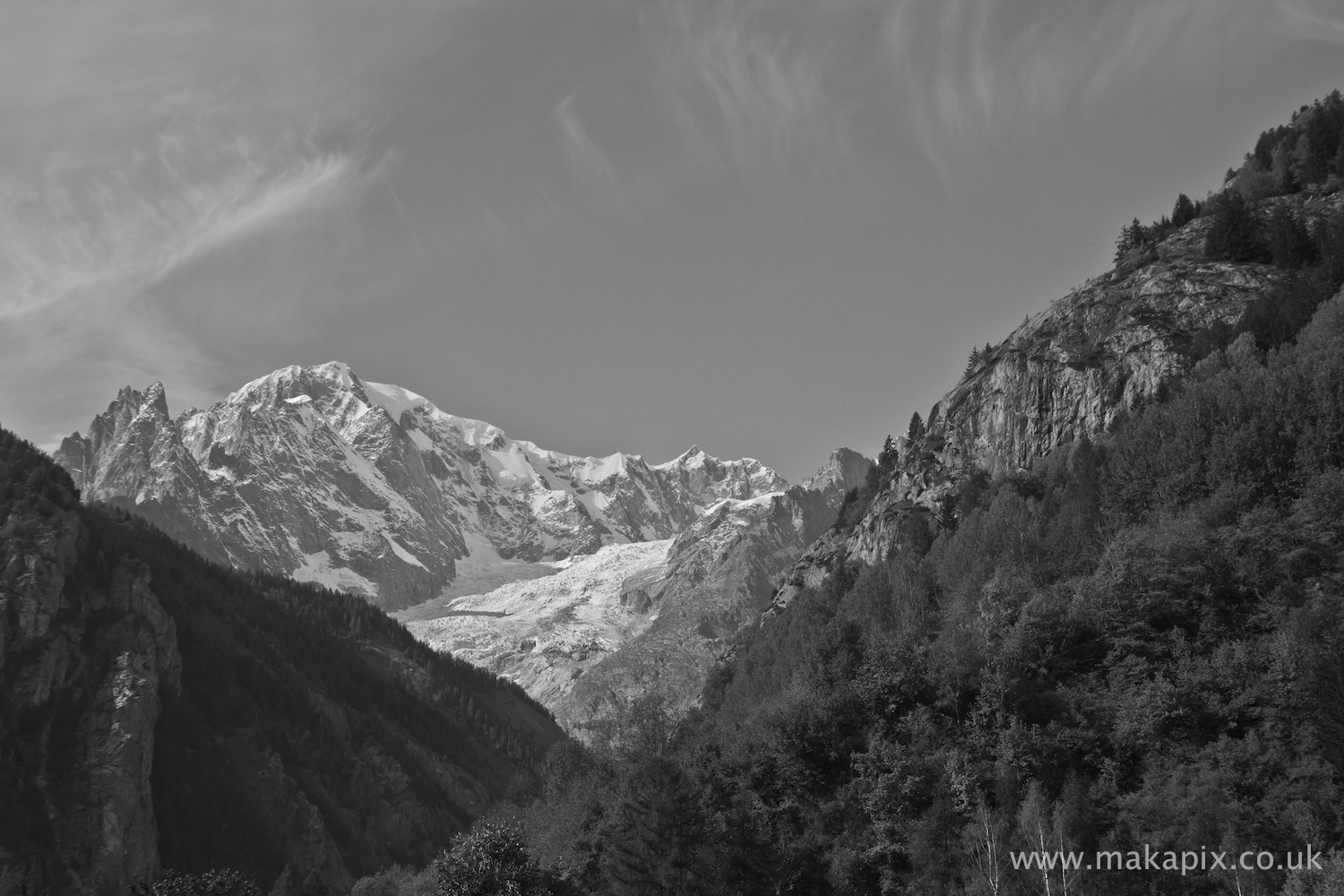 The Alps in b&w