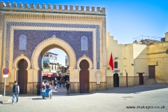 The Bab Bou Jeloud or the Blue Gate is an entrance to Fes el Bali, Morocco