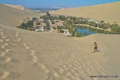 Huacachina, Peru, desert oasis and tiny village near the city of Ica