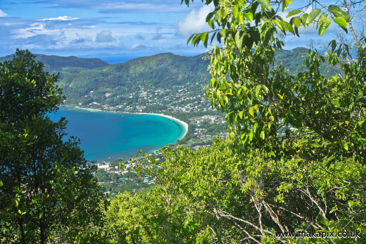 Panoramic view at the landscape on Mahe Island, Seychelles