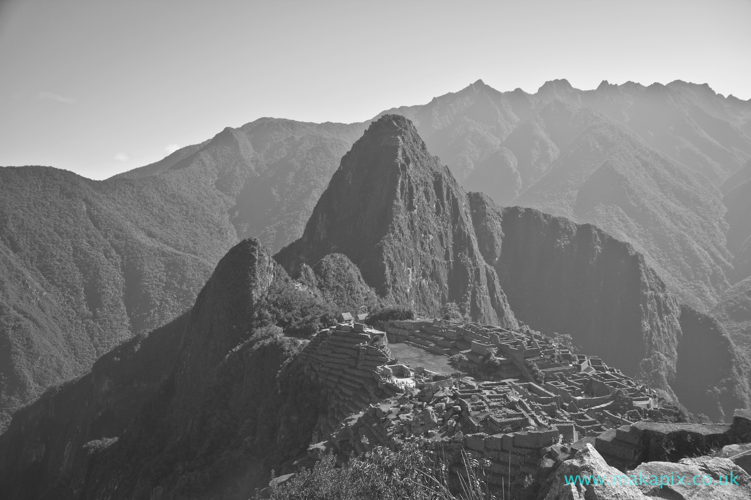 Machu Picchu in black and white