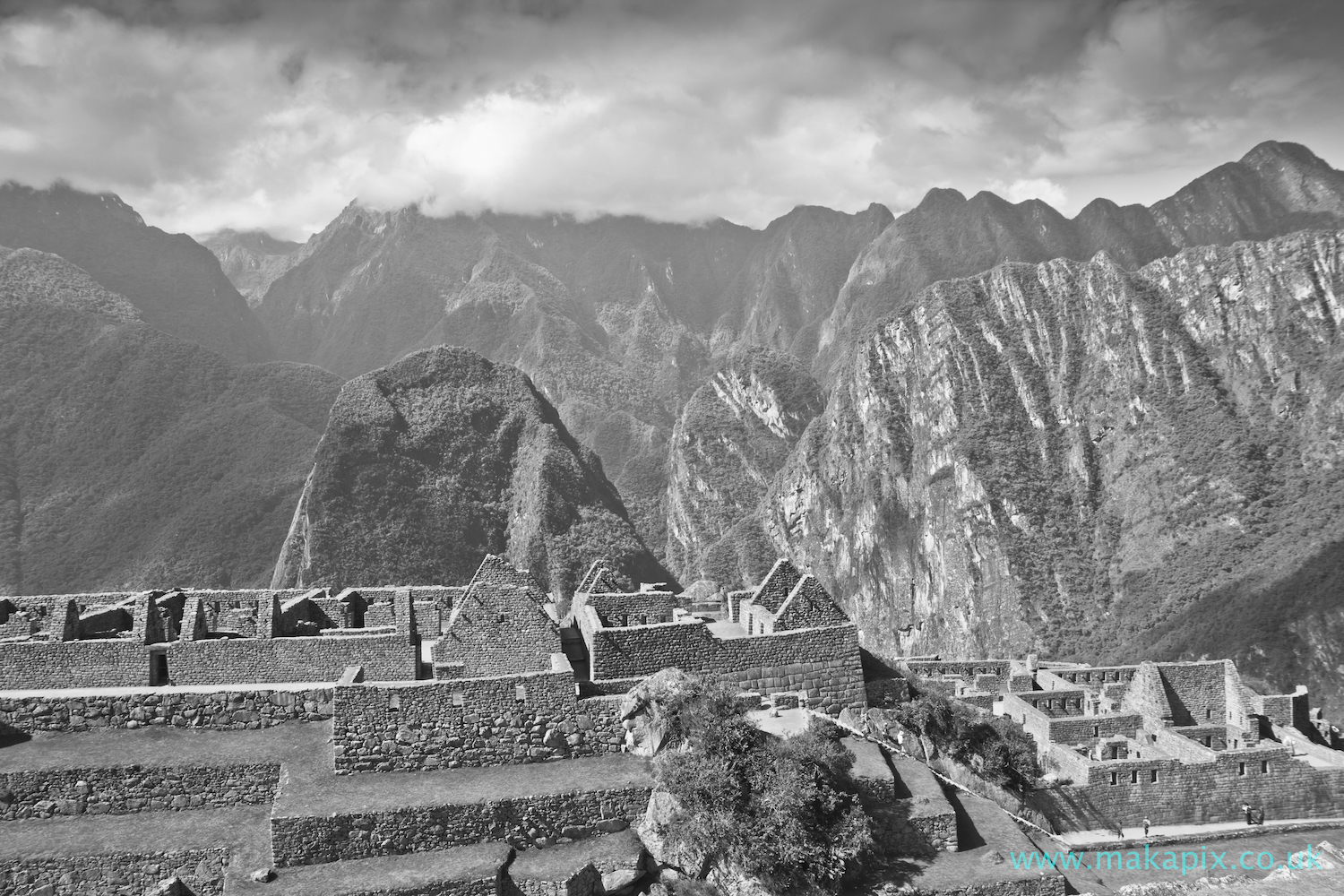 Machu Picchu in black and white