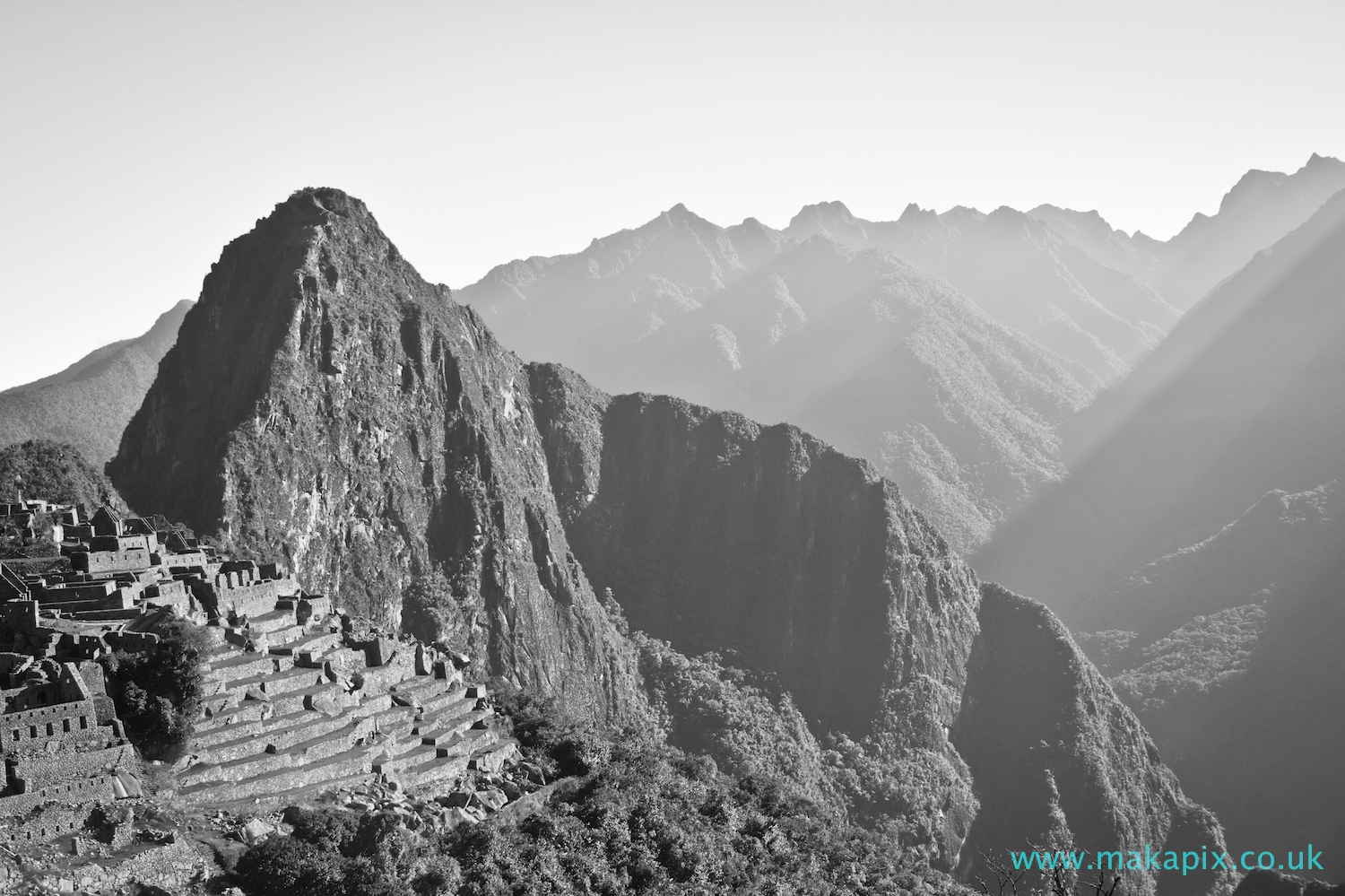 Machu Picchu in black and white