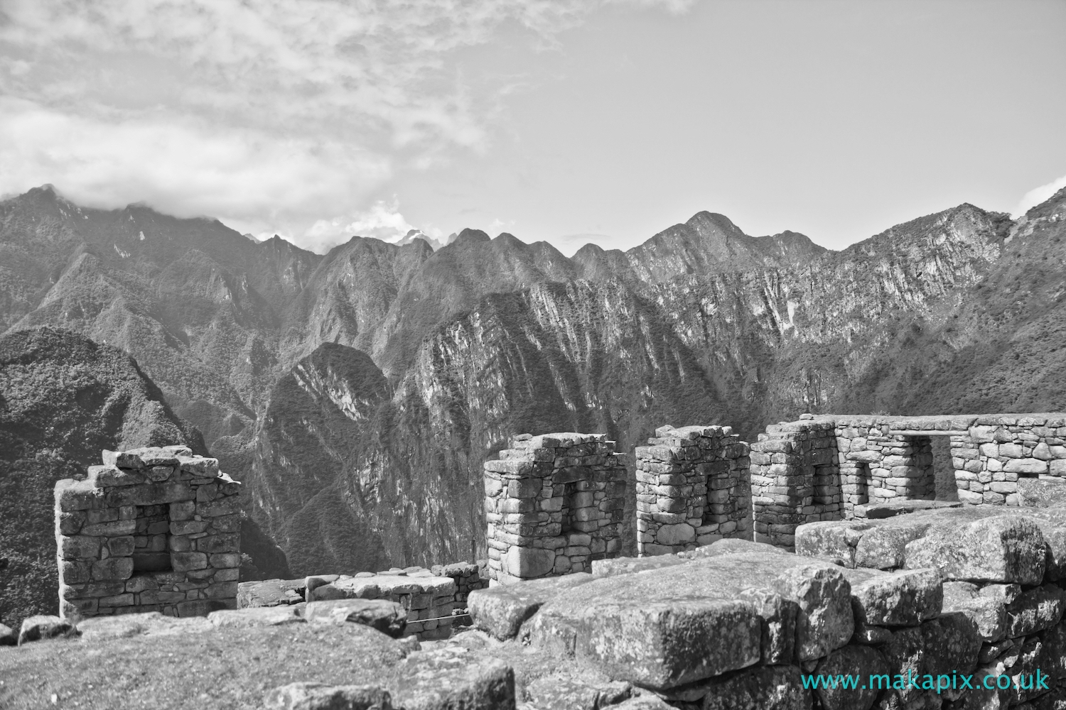 Machu Picchu in black and white