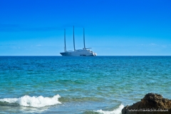 Sailing Yacht A at Lido Di Noto, Sicily, Italy