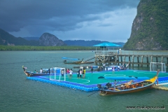 The floating football pitch on Koh Panyee island, Thailand