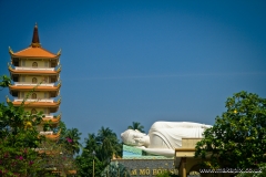 Vinh Trang Pagoda temple near Mỹ Tho in the Mekong Delta, Vietnam